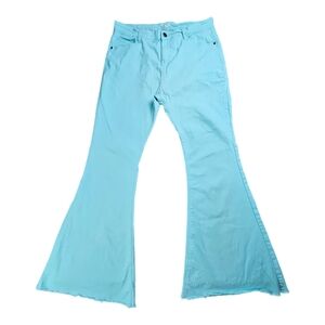 USED  Southern Stitch light teal bell bottom  jeans